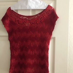 Nicola crepe top with lace size Medium